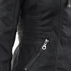 Damen Bikerjacke aus Kunstleder mit Kapuze | Große Größen (L–3XL)