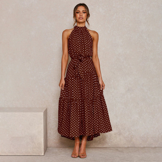 Elegantes langes Polka-Kleid