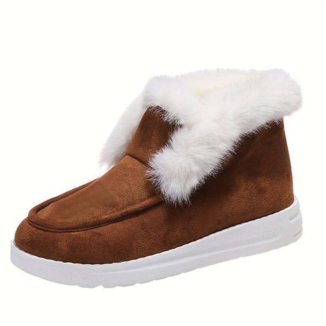 Heidi-Mode | Winter Flach Schuh Dick-Sohlige Samt Slipper Schnee Stiefel