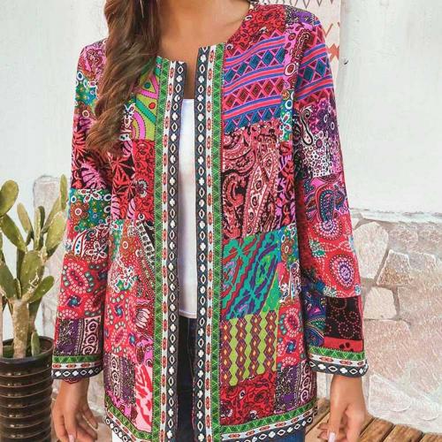 Jacket - Women's Open Front Boho Cardigan Blazer