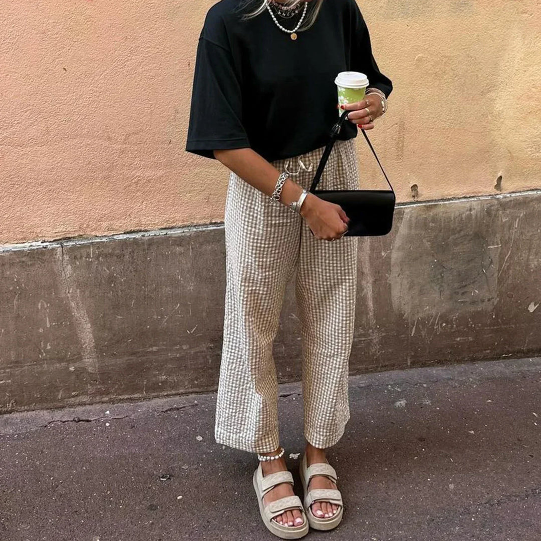 Heidi-Mode | High Waist Hose mit Geradem Schnitt Bequeme und Stylische Damenhose