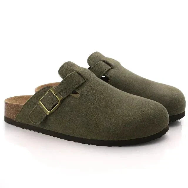 Heidi-Mode - Herren Wildleder Slipper im alten Geldstil, elegant und komfortabel