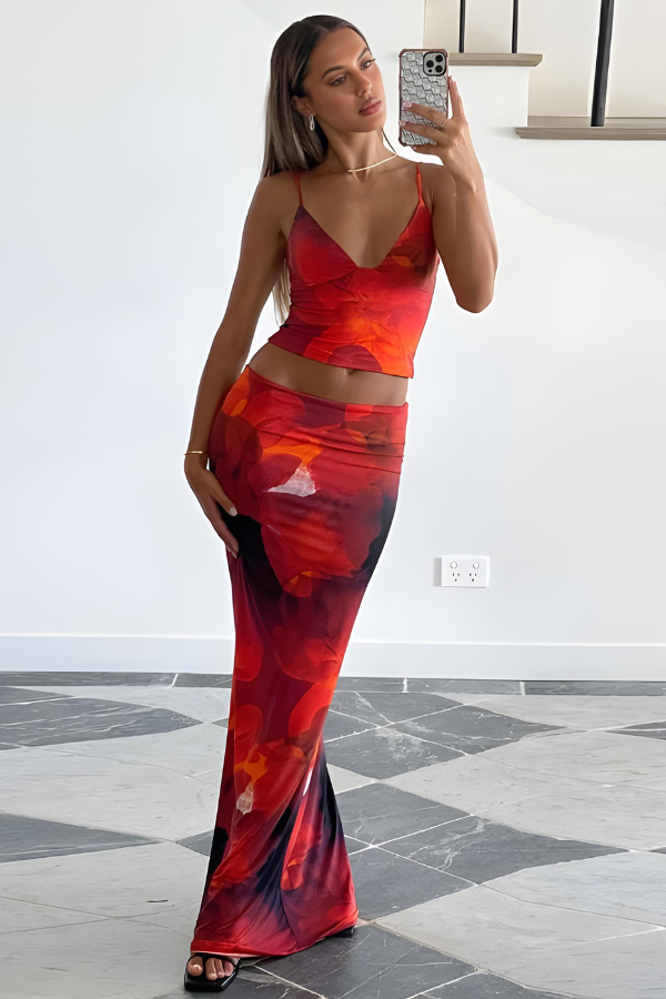 Heidi-Mode | Floral Maxi Skirt & Top Set