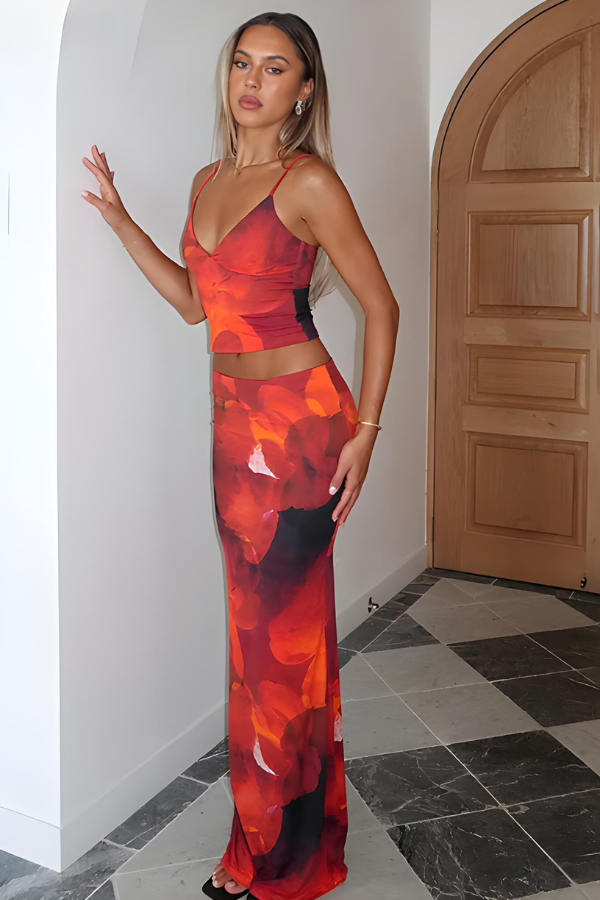 Heidi-Mode | Floral Maxi Skirt & Top Set