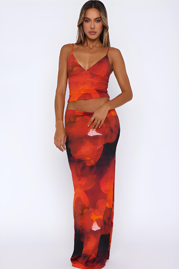 Heidi-Mode | Floral Maxi Skirt & Top Set