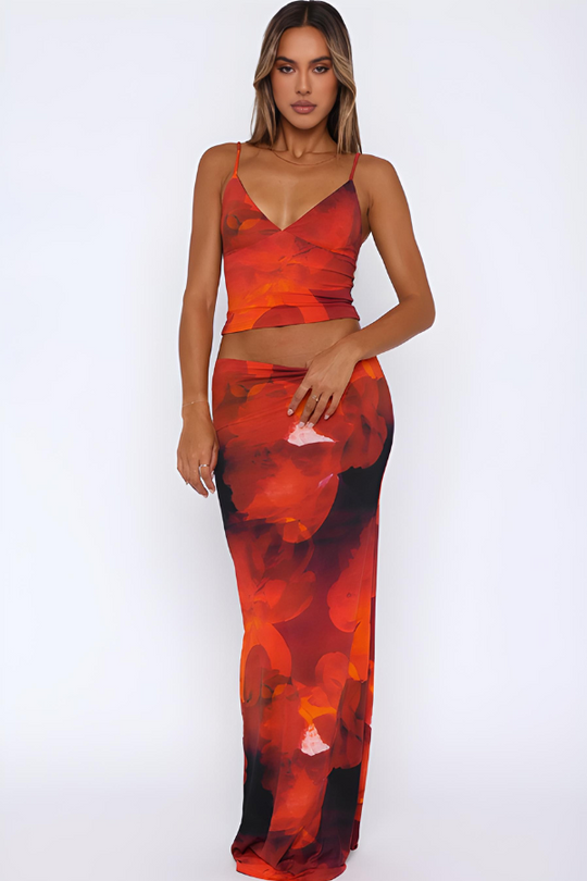 Heidi-Mode | Floral Maxi Skirt & Top Set