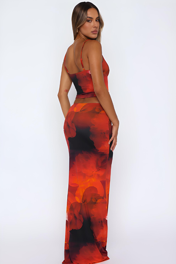 Heidi-Mode | Floral Maxi Skirt & Top Set