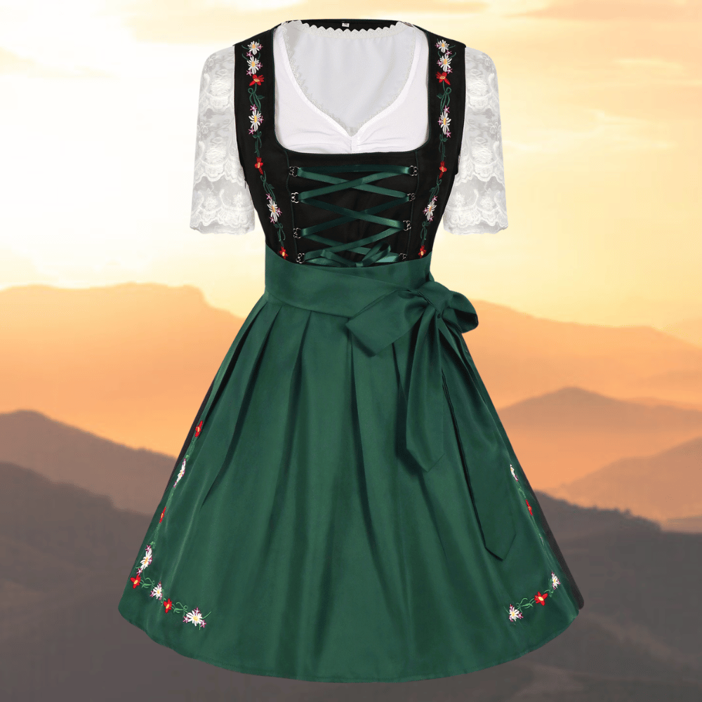 Grün in schwarzem Trachtenkleid