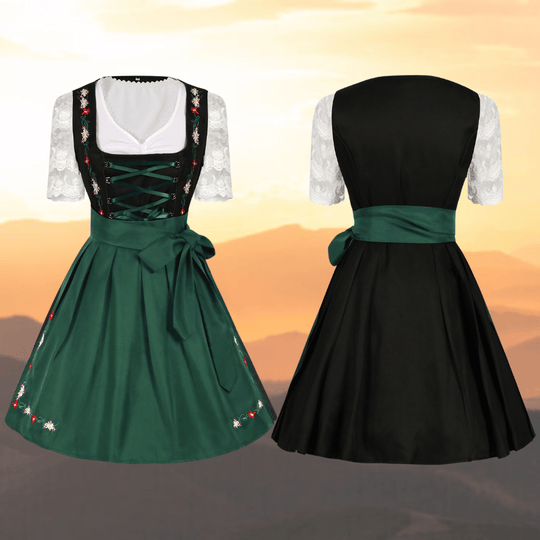 Grün in schwarzem Trachtenkleid