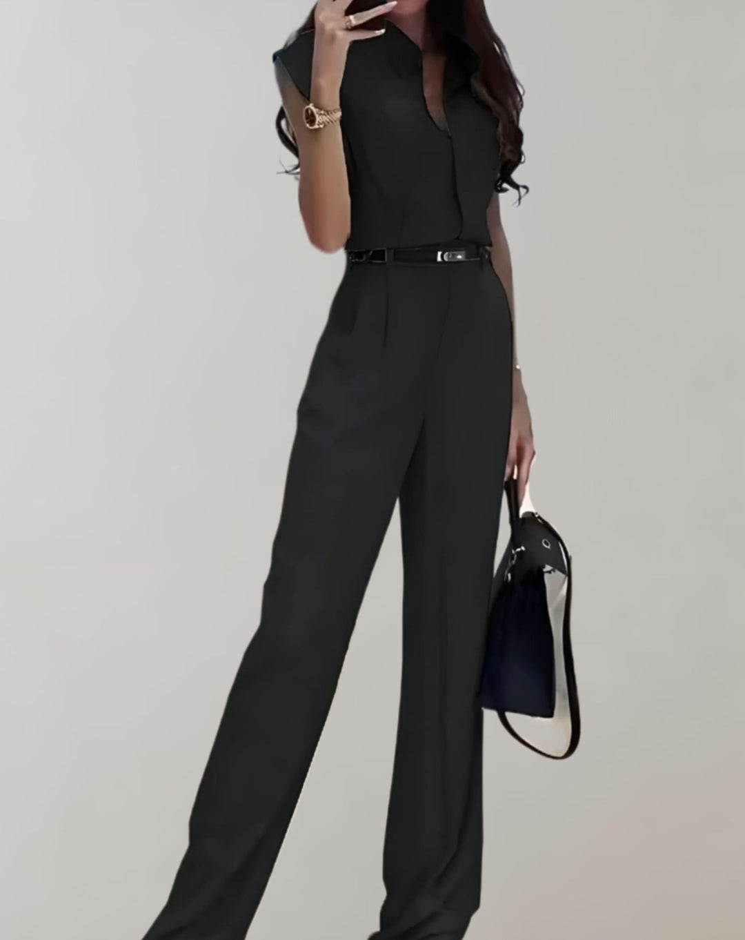 Heidi-Mode | Stilvolle Jumpsuit Mit Weiten Beinen Und Kurzen Ärmeln