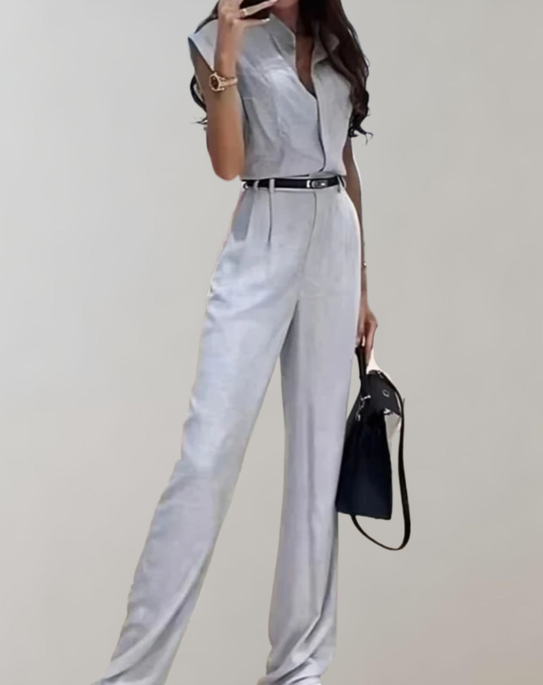 Heidi-Mode | Stilvolle Jumpsuit Mit Weiten Beinen Und Kurzen Ärmeln