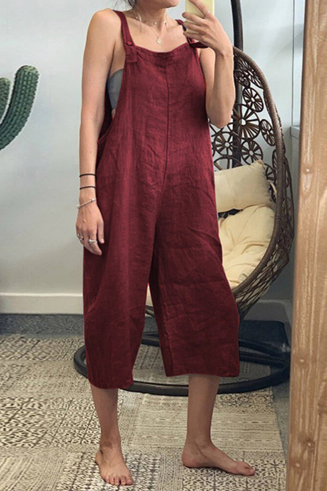 Heidi-Mode | Lässiger Lockere Verkürzte Hose Jumpsuit