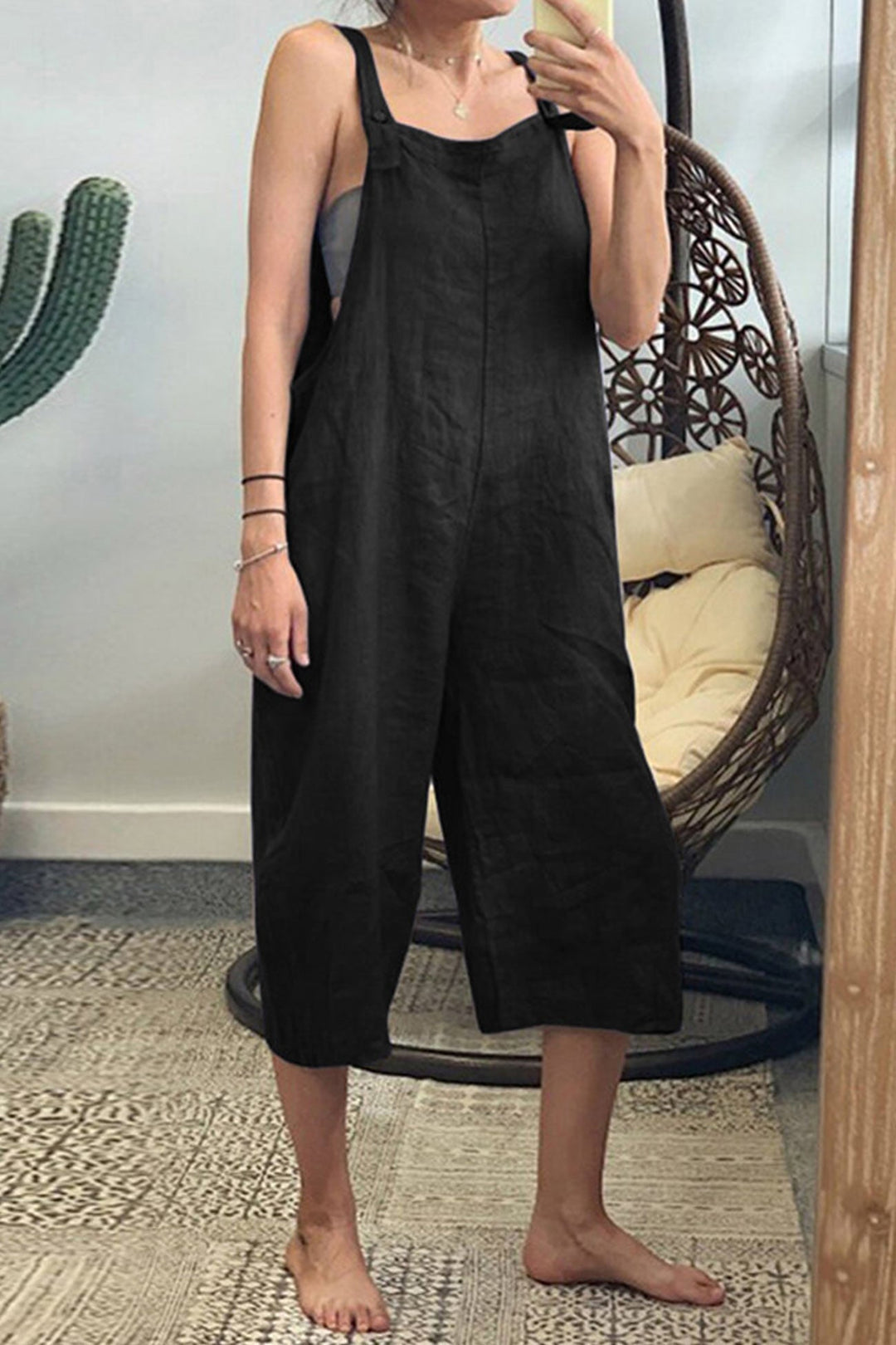 Heidi-Mode | Lässiger Lockere Verkürzte Hose Jumpsuit