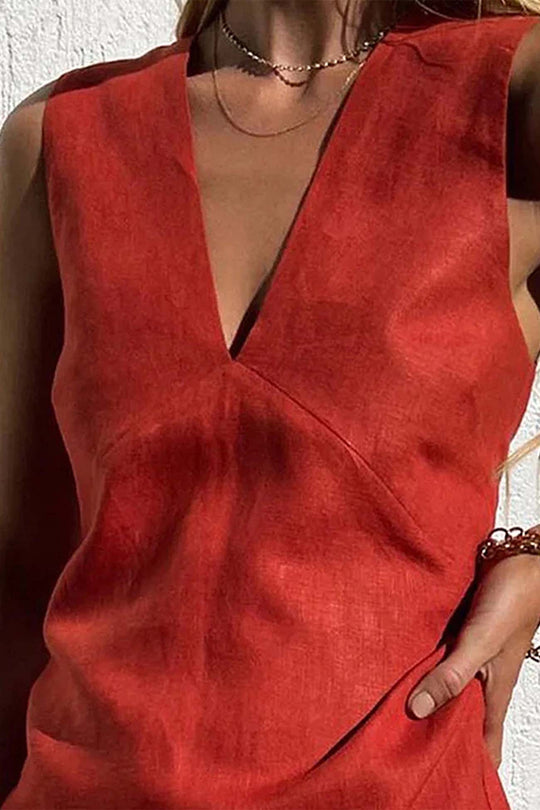 Heidi-Mode | V-Ausschnitt Weste Mini Kleid