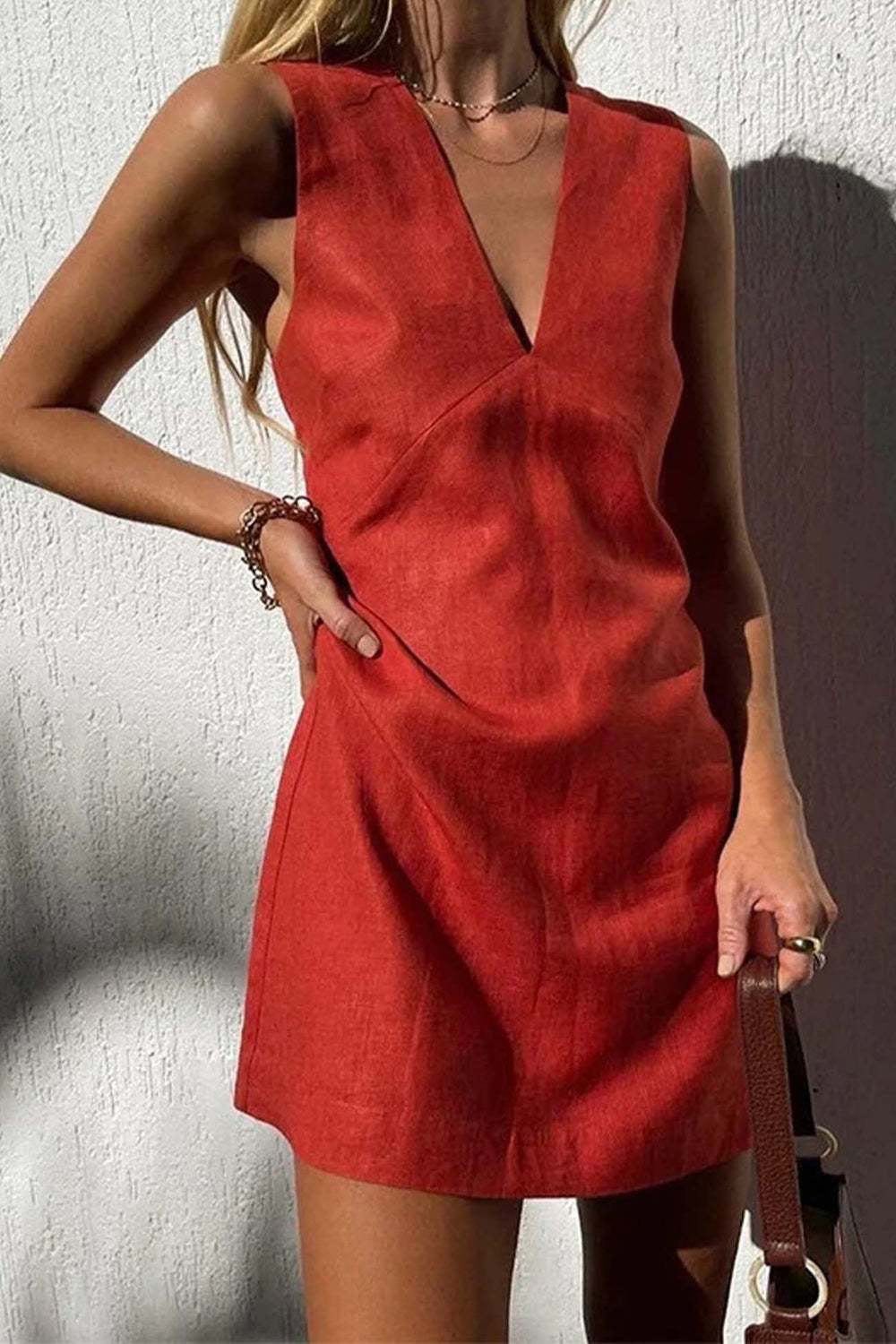 Heidi-Mode | V-Ausschnitt Weste Mini Kleid