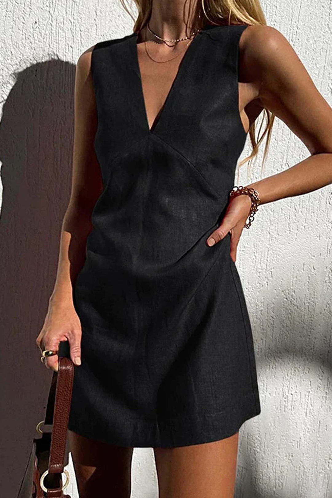 Heidi-Mode | V-Ausschnitt Weste Mini Kleid