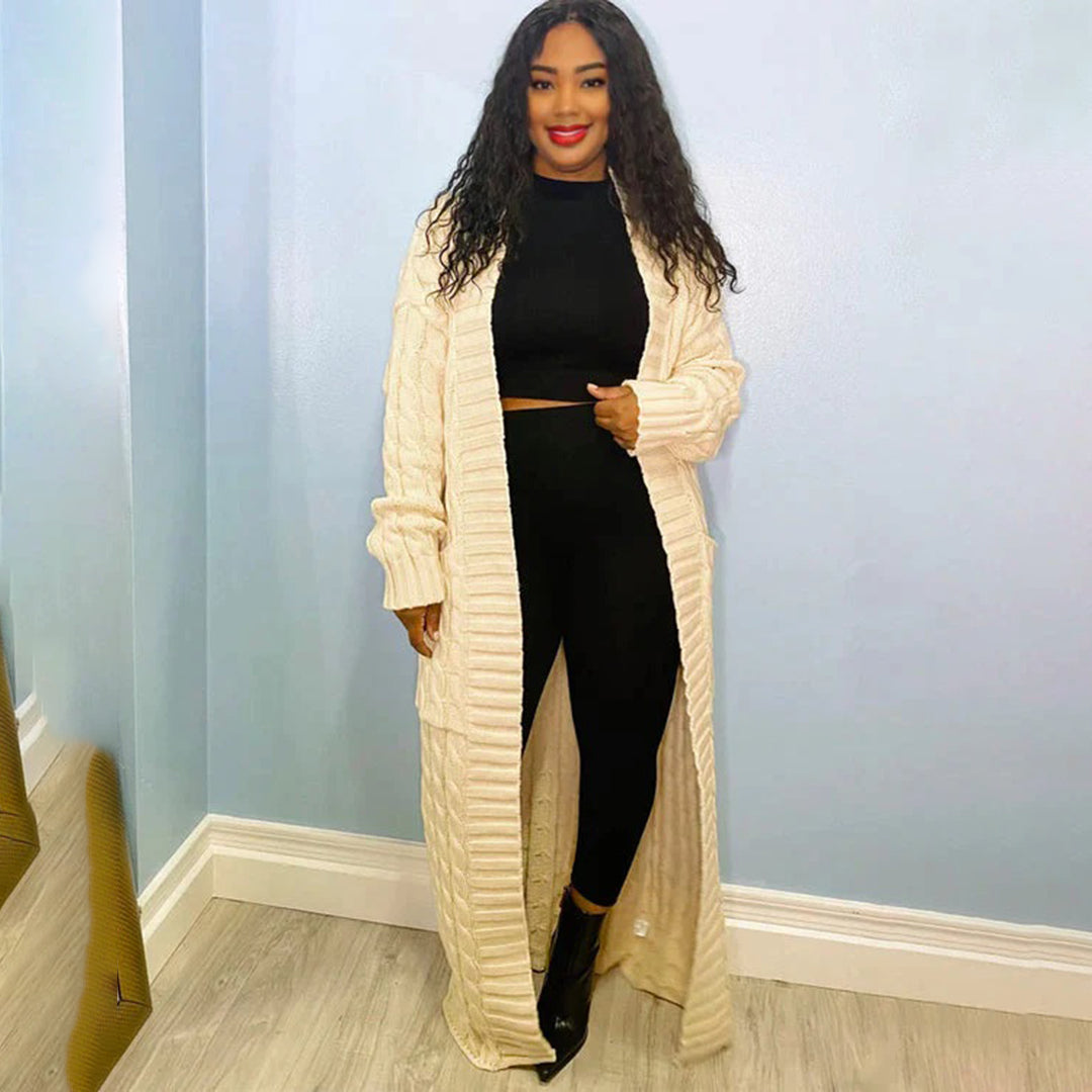 Heidi-Mode | Langer Cardigan Klassischer zeitloser Stil Ideal für den Winter