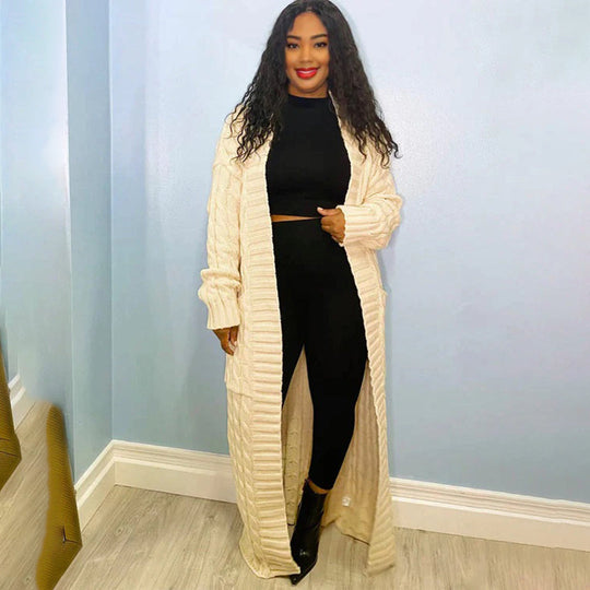 Heidi-Mode | Langer Cardigan Klassischer zeitloser Stil Ideal für den Winter