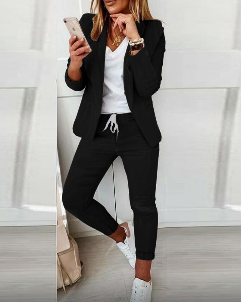 Heidi-Mode | Elegantes Blaues Jacken Set
