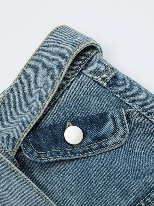 denim rok met meerdere zakken