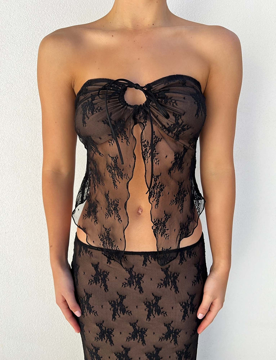 Heidi-Mode | Elegante Durchsichtige Bluse mit Rock