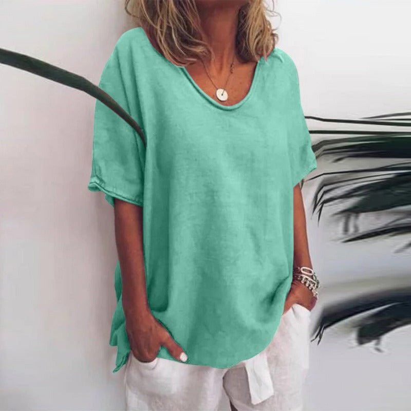 Heidi-Mode | Damen Rundhals-Shirt Unifarben