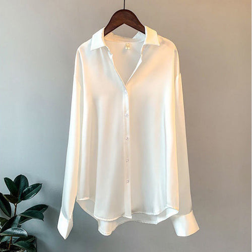 Heidi-Mode | Damen Seidenbluse mit Luxuriösem Glanz Elegante Business Mode