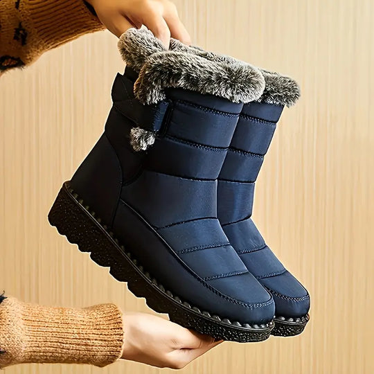 Heidi-Mode | Damen Plüschgefütterte Wadenhohe Schneestiefel