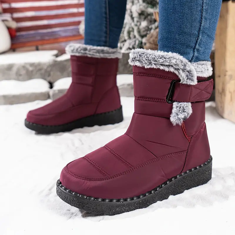 Heidi-Mode | Damen Plüschgefütterte Wadenhohe Schneestiefel