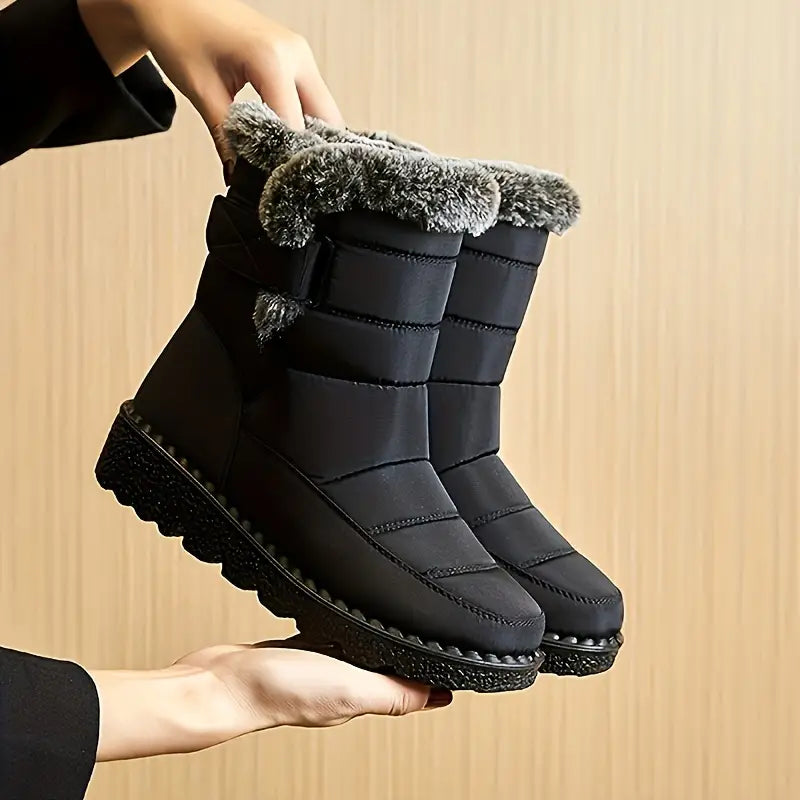 Heidi-Mode | Damen Plüschgefütterte Wadenhohe Schneestiefel