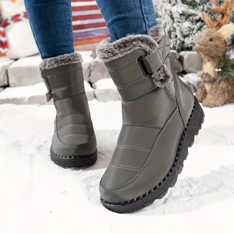 Heidi-Mode | Damen Plüschgefütterte Wadenhohe Schneestiefel