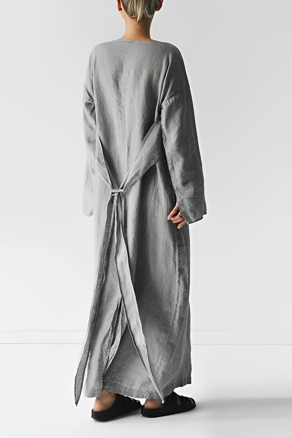 Heidi-Mode | Leinen Wickel Maxikleid