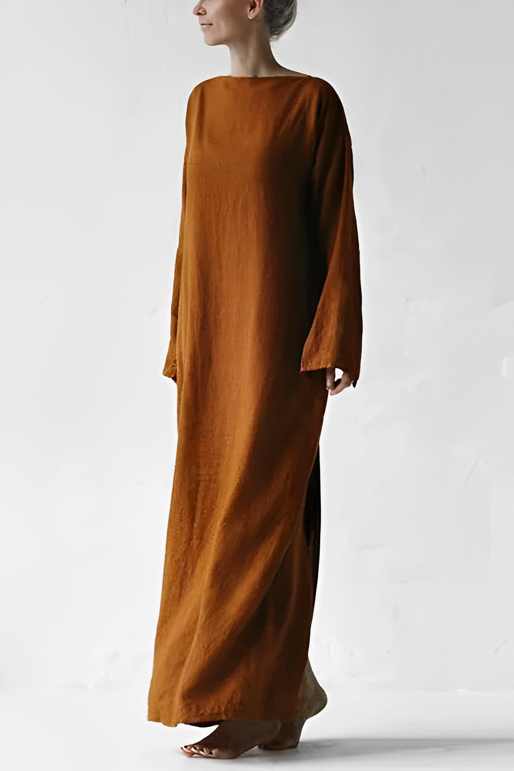 Heidi-Mode | Leinen Wickel Maxikleid