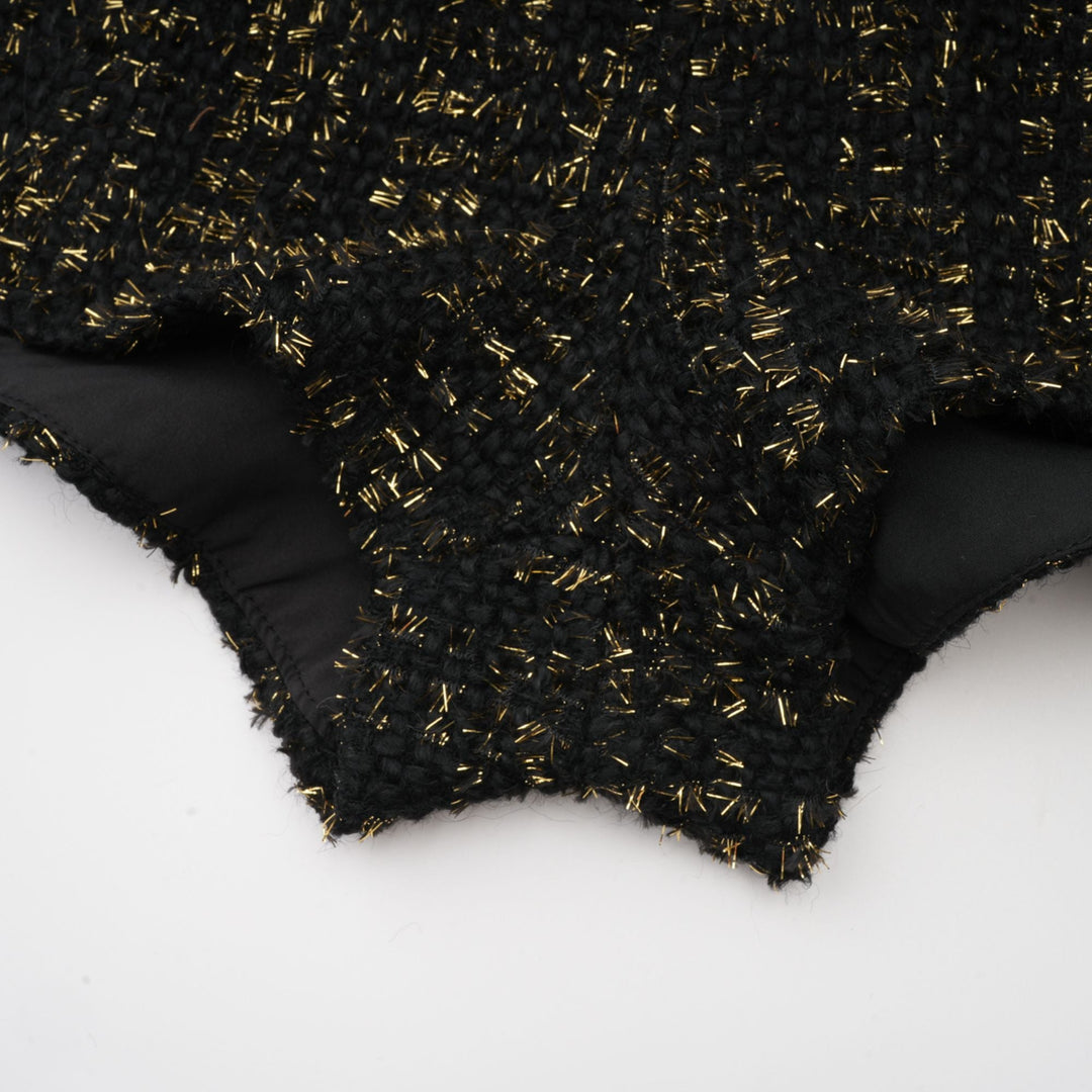 Heidi-Mode | Schwarze Metalliche Tweedjacke & Shorts Passendes Set