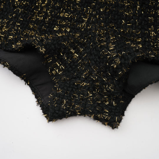Heidi-Mode | Schwarze Metalliche Tweedjacke & Shorts Passendes Set