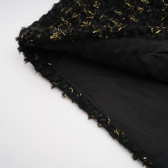 Heidi-Mode | Schwarze Metalliche Tweedjacke & Shorts Passendes Set