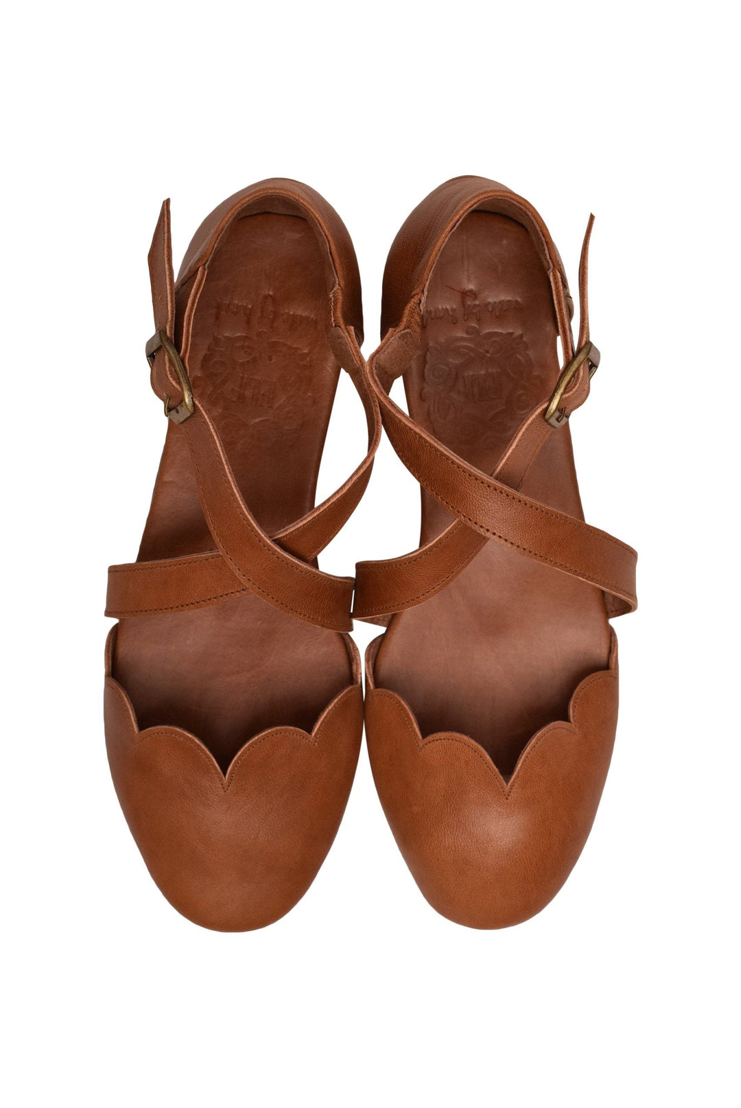 Heidi-Mode | Weinlese Leder Slipper