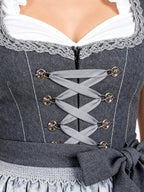 Damen-Dirndl mit Schürze | Trachtenkleid in Dunkelgrau, Modell 882