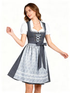 Damen-Dirndl mit Schürze | Trachtenkleid in Dunkelgrau, Modell 882