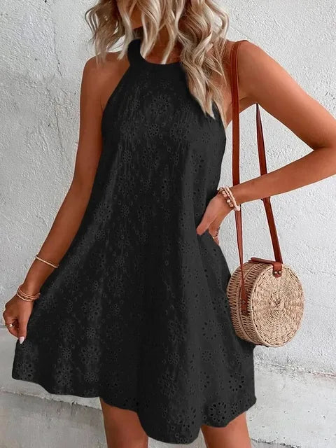 Elegante Zomer Mini-Jurk Wit Mouwloos feestjurk