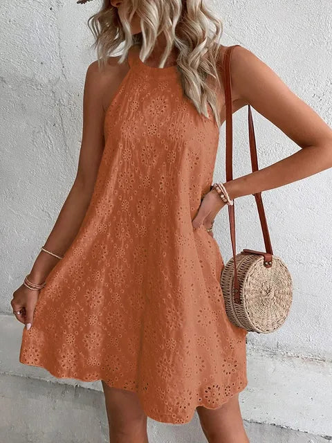 Elegante Zomer Mini-Jurk Wit Mouwloos feestjurk