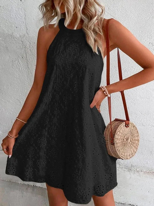 Elegante Zomer Mini-Jurk Wit Mouwloos feestjurk