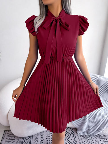 Bowknot Pleated Jurk door ModeGlam