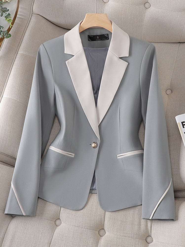 Heidi-Mode | Damen Elegantes Hochwertiges Blazer Kleid mit Verstellbarem Gürtel und Taschen