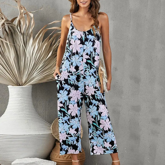 Heidi - Damen Jumpsuit mit Taschen und Blumenmuster