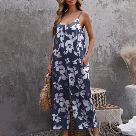 Heidi - Damen Jumpsuit mit Taschen und Blumenmuster