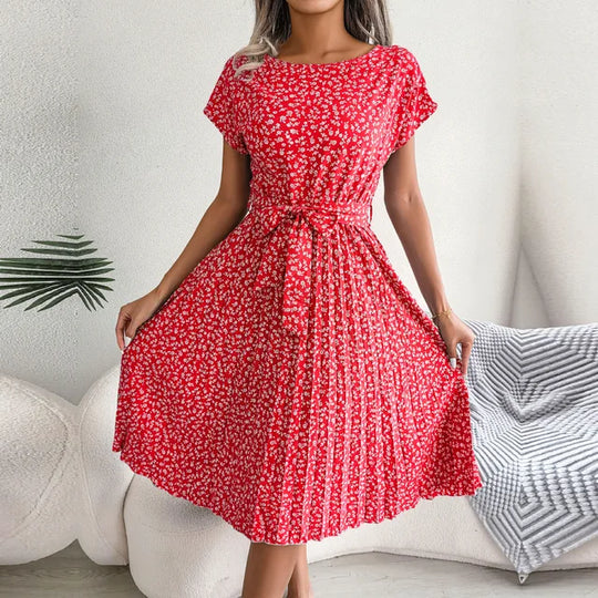 Mode| Penelope - Speels Bloemenjurk met Korte Mouwen voor Vrouwen
