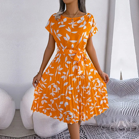 Mode| Penelope - Speels Bloemenjurk met Korte Mouwen voor Vrouwen