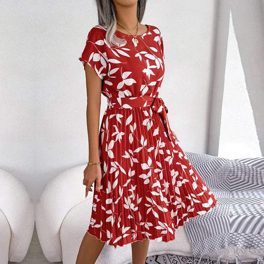 Mode| Penelope - Speels Bloemenjurk met Korte Mouwen voor Vrouwen