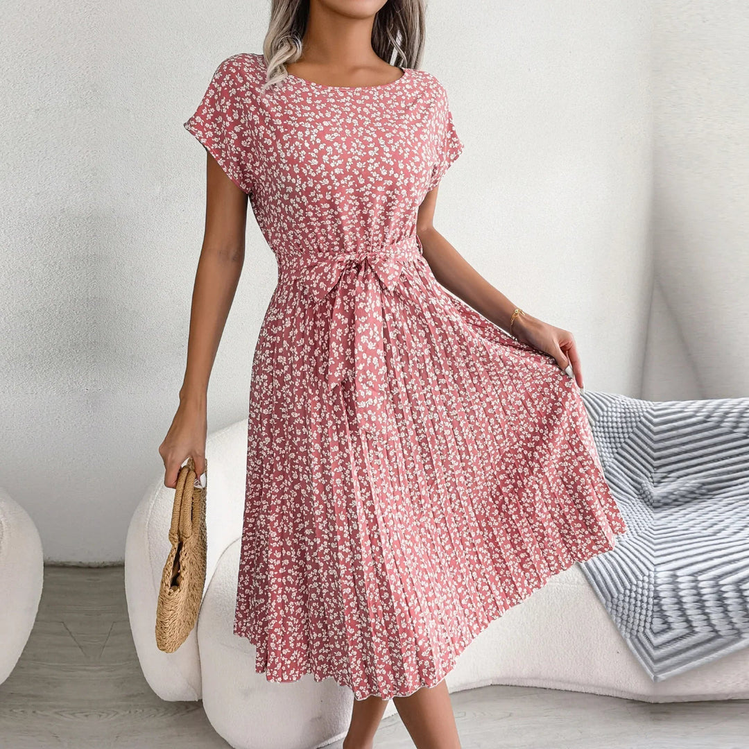 Mode| Penelope - Speels Bloemenjurk met Korte Mouwen voor Vrouwen